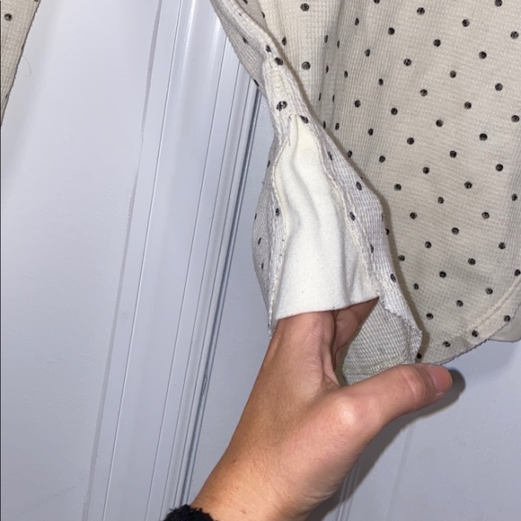 LIKE NEW! Free People Polka Dot Thermal - Picture 6 of 10